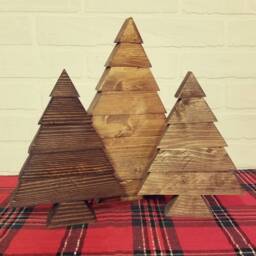 Rustic Reclaimed Wood Christmas Tree - Neutral Holiday Decor - thumbnail 4