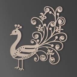 Wooden Peacock Wall Decor Unfinished Mdf Shape, Flourish Design - thumbnail 2
