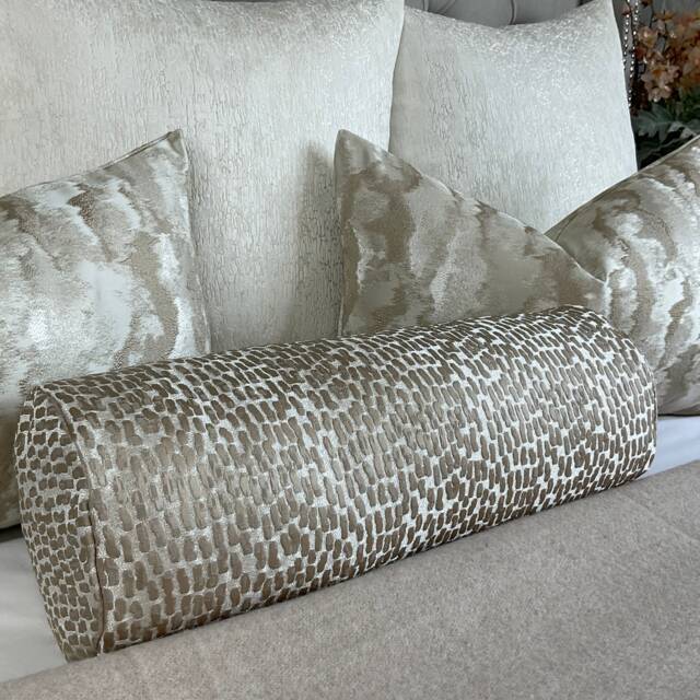"Luxury Gold Champagne Cushion Bolster 16"" X 6" - image 1