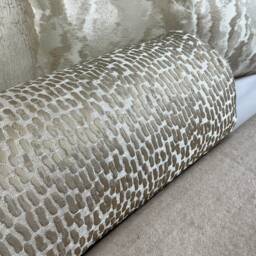 "Luxury Gold Champagne Cushion Bolster 16"" X 6" - thumbnail 3