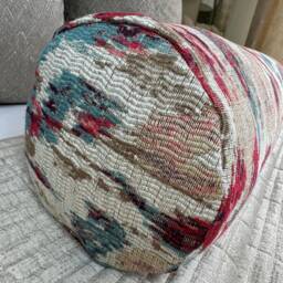"Kelim Bolster Cushion, Decorative Pillow For Sofa Or Bed, Modern Kelim Design Designer Cushion 16"" X 6" - thumbnail 2