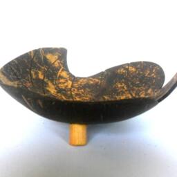 "Natural Coconut Shell Soap Dish Art Leaf Shape Hand Carved Handmade Wooden Carving Home Decor/Zen Gift 5.25""x4.75""x2" - thumbnail 3