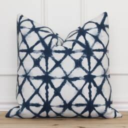 Blue & White Outdoor Pillow Cover Geometric Cushion Patio Covers - Truman - thumbnail 1