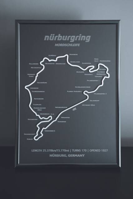 Nordschleife N??rburgring - Full Metal Wall Art Frame F1 Gifts Room Decor Christmas Gift - image 1