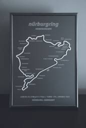 Nordschleife N??rburgring - Full Metal Wall Art Frame F1 Gifts Room Decor Christmas Gift - thumbnail 1