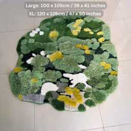 Moss Rug Nature Decor For Living Room Mossy Bedroom Green Kids Housewarming Boho Gift Daughter Funky - thumbnail 3