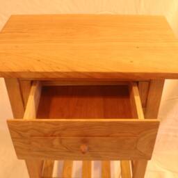 Cherry End Table With Drawer & Slat Shelf - thumbnail 3