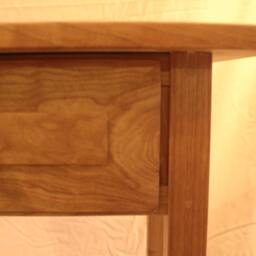 Cherry End Table With Drawer & Slat Shelf - thumbnail 4