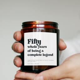 Funny 50Th Birthday Gift For Her Him Friend Sister Brother Personalized Candle - Unique For Fifty - thumbnail 2