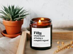 Funny 50Th Birthday Gift For Her Him Friend Sister Brother Personalized Candle - Unique For Fifty - thumbnail 1