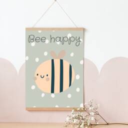 Bee Happy, Bee Print. Perfect For Girls Rooms, Boys A Playroom Or Nursery - Print Only - thumbnail 3