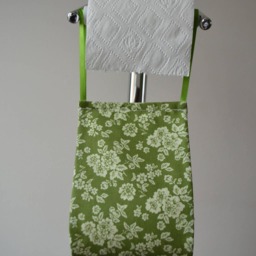 Spare Toilet Roll Holder, Fabric Paper Storage. Green House Decor, Flowers, Campervan - thumbnail 2