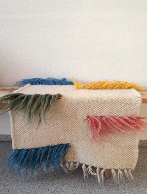 Handmade Wool Rug, Colorful Modern Tufted Carpet, Aesthetic Nursery Or Living Room Decor, Shaggy Style, Natural Knotted Rug - image 1