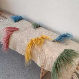 Handmade Wool Rug, Colorful Modern Tufted Carpet, Aesthetic Nursery Or Living Room Decor, Shaggy Style, Natural Knotted Rug - thumbnail 2