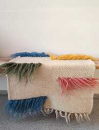 Handmade Wool Rug, Colorful Modern Tufted Carpet, Aesthetic Nursery Or Living Room Decor, Shaggy Style, Natural Knotted Rug - thumbnail 1