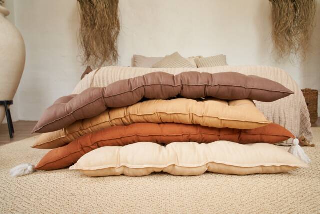 Large Floor Cushion, Seating, Pillow, Window Seat Cushion, Custom Bench French Wabi Sabi - image 1