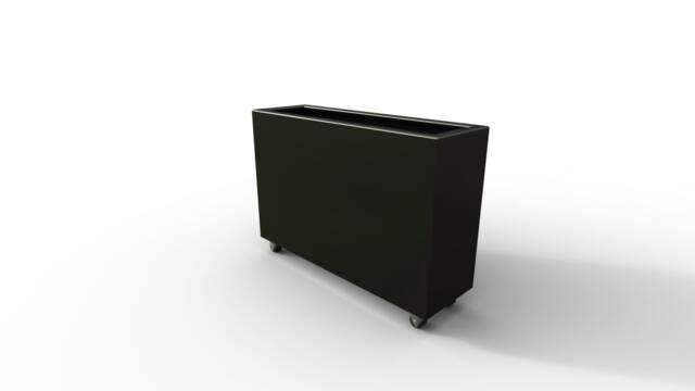 Black Large Metal Aluminium Indoor Outdoor Planter With Caster Wheels - image 1