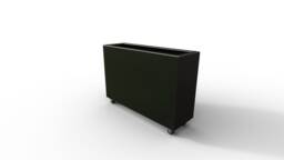 Black Large Metal Aluminium Indoor Outdoor Planter With Caster Wheels