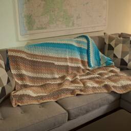 Beach Blanket, Father's Day Gift, Striped Dice Decor, Sofa Throw, Afghan, Blanket, Throw Beach House Blanket - thumbnail 4