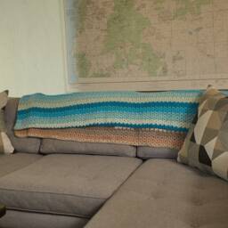 Beach Blanket, Father's Day Gift, Striped Dice Decor, Sofa Throw, Afghan, Blanket, Throw Beach House Blanket - thumbnail 2