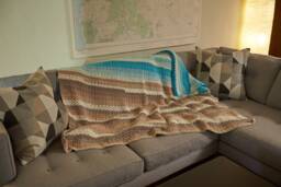 Beach Blanket, Father's Day Gift, Striped Dice Decor, Sofa Throw, Afghan, Blanket, Throw Beach House Blanket - thumbnail 1