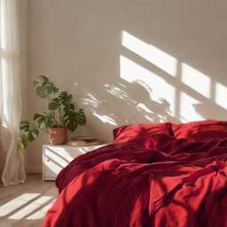 Marsala Linen Bedding Set Rustic Duvet Cover & 2 Pillowcases Soft Medium Weight Bedding, Stonewashed Comfort - thumbnail 4