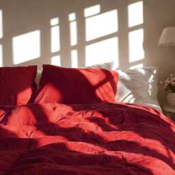 Marsala Linen Bedding Set Rustic Duvet Cover & 2 Pillowcases Soft Medium Weight Bedding, Stonewashed Comfort - thumbnail 3