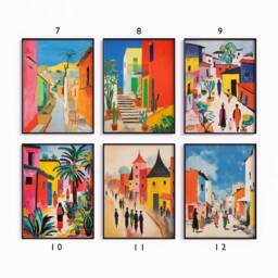 Ethiopia Poster Sets, African Travel Print Set, Floral Prints, Indigenous Art, Folk Art Poster, Gallery Wall Art, Gift, A1/A2/A3/A4 - thumbnail 2