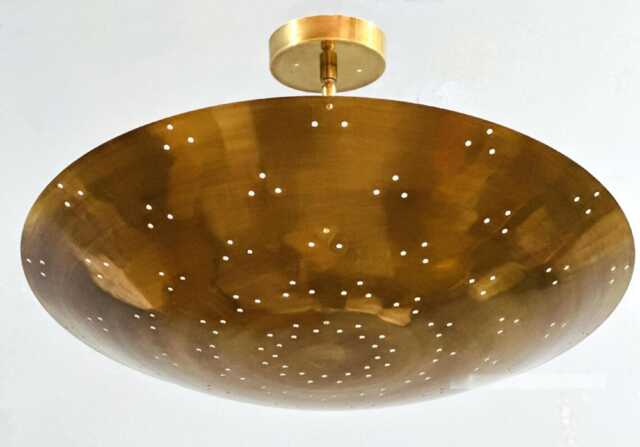 6 Light Elegant Perforered Ceiling Flushmount - Pendant Mid Century Modern Raw Brass Sputnik Chandelier Light Fixture Flush Mount - image 1