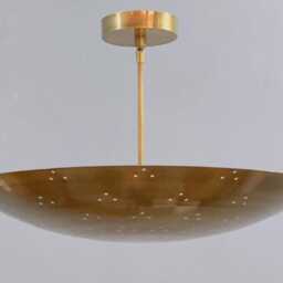 6 Light Elegant Perforered Ceiling Flushmount - Pendant Mid Century Modern Raw Brass Sputnik Chandelier Light Fixture Flush Mount - thumbnail 3