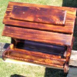 Very Large Post Mount Bird Feeder Cedar Wood Tbnup #1B - thumbnail 4