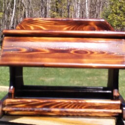 Very Large Post Mount Bird Feeder Cedar Wood Tbnup #1B - thumbnail 2