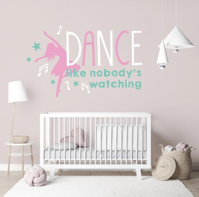 Girls Dance Wall Stickers, Like Nobody's Watching, Toddler Bedroom Removable Art, Nursery Saying Decor, Vinyl Decal Word Art - image 1