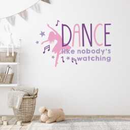 Girls Dance Wall Stickers, Like Nobody's Watching, Toddler Bedroom Removable Art, Nursery Saying Decor, Vinyl Decal Word Art - thumbnail 2