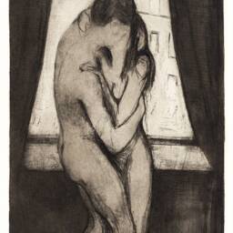 Edvard Munch The Kiss Print Vintage Lithograph Wall Art - thumbnail 3