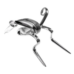 Silver Fork Cricket Sculpture, Upcycled Tabletop Art - thumbnail 3