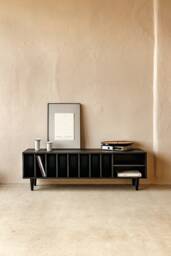 Vinyl Record Cabinet Black Silene, Black Oak, Records Storage. Scandinavian & Loft Style. Hand-Made - thumbnail 1