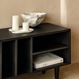 Vinyl Record Cabinet Black Silene, Black Oak, Records Storage. Scandinavian & Loft Style. Hand-Made - thumbnail 4