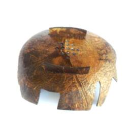 "Natural Coconut Shell Soap Dish Art Hand Carved Elephant Shape Handmade Wooden Carving Home Decor/Zen Gift 5""x4.5""x1.75" - thumbnail 4