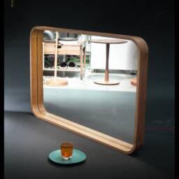 Low 70's Rectangular Wall Wooden Mirror 02 - thumbnail 4