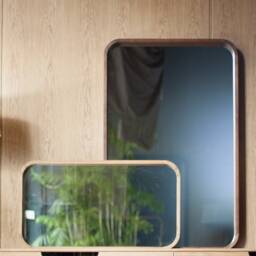 Low 70's Rectangular Wall Wooden Mirror 02 - thumbnail 3