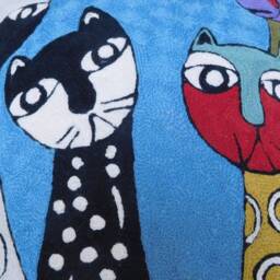 Zaida Cats Blue Cushion Pillow 18 - thumbnail 2