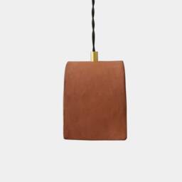 Tansy Minimalist Organic Ceramic Pendant, Red Iron - thumbnail 2