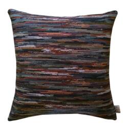 Wooven Textured Pillow Cover Striped Abstract Terra Cotta Rust Orange Burnt Mustard Yellow Grey Marsala Brown Kilim Style Farmhouse Ethnic - thumbnail 2