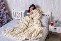 Giant Chunky Knit Blanket, Knit Merino Wool Knitted Throw, Christmas Present , Chunky Knits