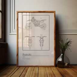 Suzuki Motorcycle Patent Print Vintage Motorcross Art - thumbnail 1