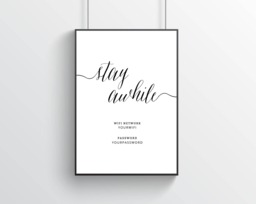 Instant Download Printable Guest Room Wifi Welcome To Our Home Password Sign Stay Awhile Decor Wall Art Templett - thumbnail 1