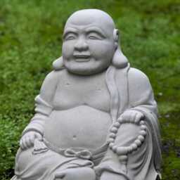 Large Laughing Buddha Statue Stone Garden Decor Zen Outdoor Sculpture Meditation Gift Lucky Figurine Feng Shui Decor - thumbnail 2