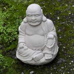 Large Laughing Buddha Statue Stone Garden Decor Zen Outdoor Sculpture Meditation Gift Lucky Figurine Feng Shui Decor - thumbnail 3