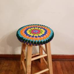 Granny Circle Crochet Stool Cover - thumbnail 4